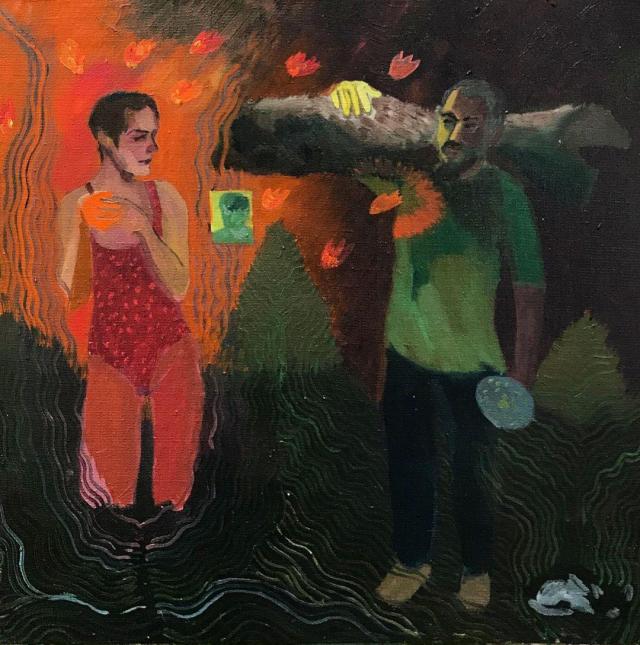 Helena Ticháčková, Hit and run, 2020, olej na plátně, 50 x 50 cm – do 06/2025