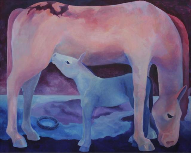 Lucie Lienerová, Notre Dame, 2019, akryl na plátně, 200 x 160 cm – do 06/2024, VYSTAVENO RE/A1 222