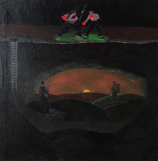 Helena Ticháčková, Underground II. , olej na plátně, 52,5 x 52,5 cm, do 06/25