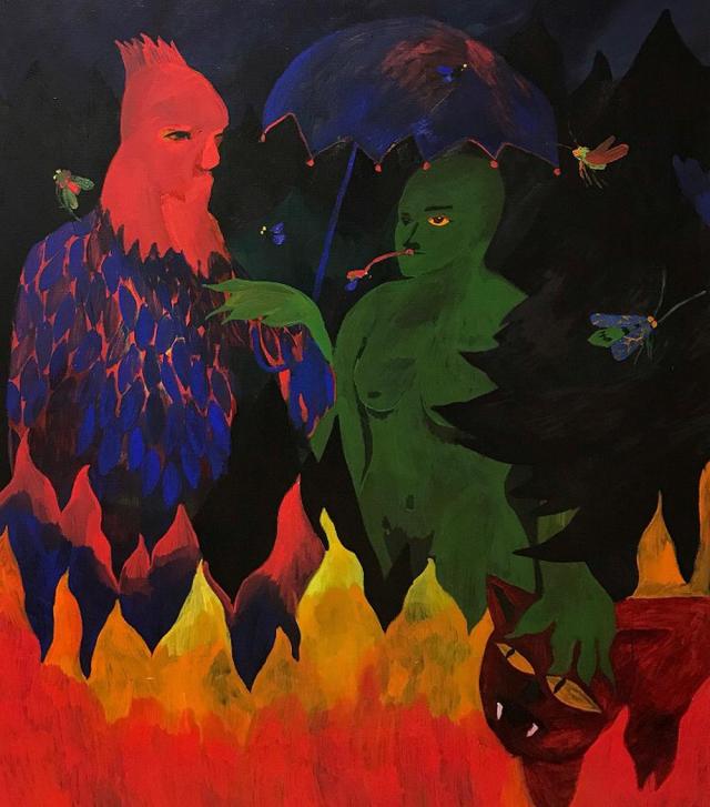 Helena Ticháčková, Courtship, olej na plátně, 125 x 145 cm - do 06/2025