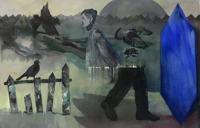 Helena Ticháčková, Bez názvu, olej na plátně, 200 x 130 cm - do 06/2025 VYSTAVENO RE A1 132