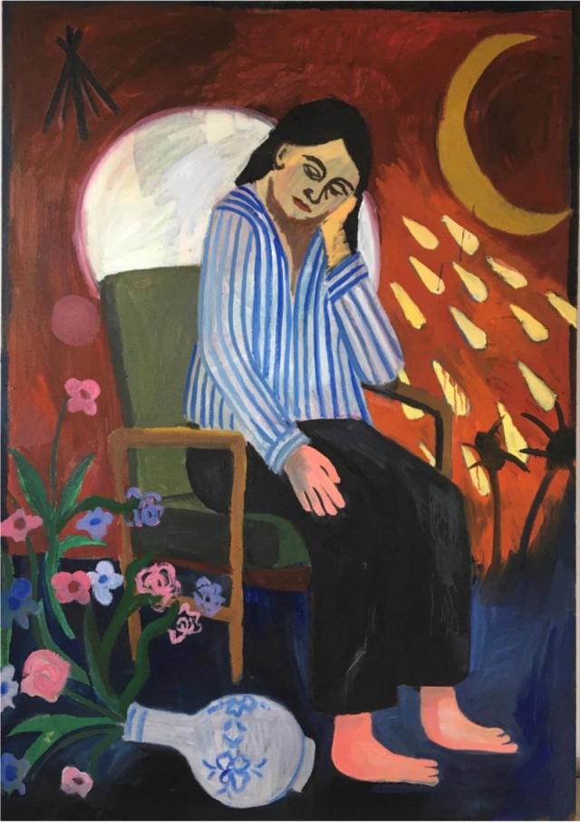 Glorie Grünwaldová, Melancholie, olej na plátně, 95 x 135 cm - do 6/2025