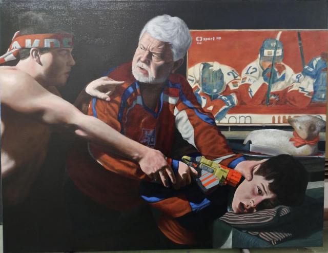 Šimon Bolcek, Obětování beránka, olej na plátně, 120 x 80 cm, do 06/26