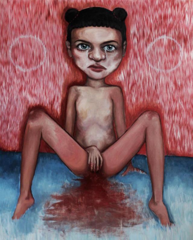 Natálie Ryzá, Menses, olej na plátně, 120 x 180 cm, do 06/27