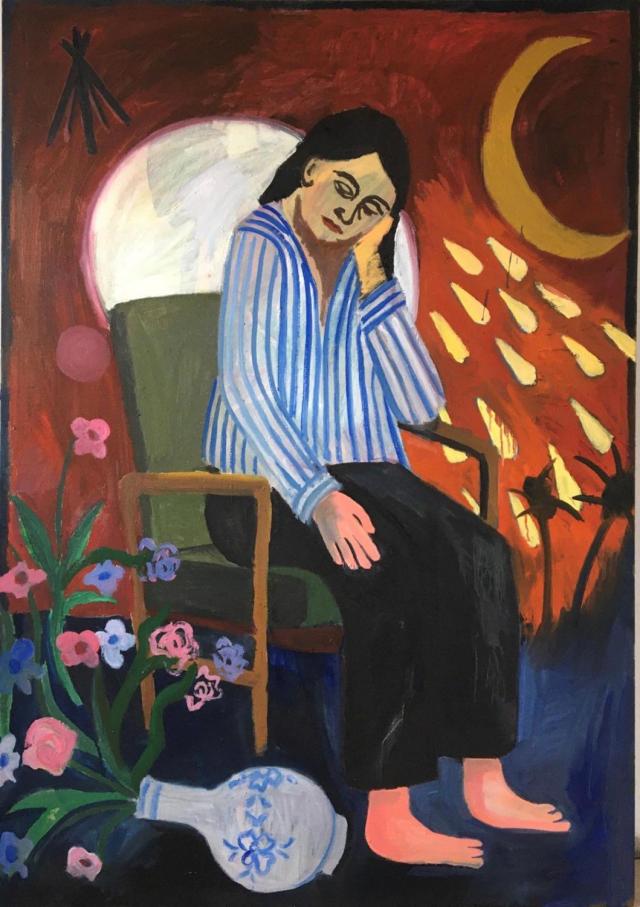 Glorie Grünwaldová, Melancholie, olej na plátně, 95 x 135 cm, do 06/25,